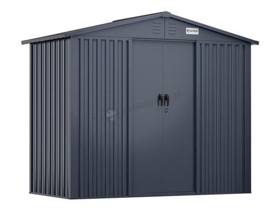 Wytrzymały domek narzędziowy metalowy Hartt 240x120x200cm - Antracyt A16