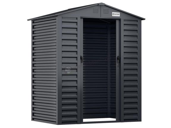 Domek ogrodowy z grubszej blachy Dettel 180x120x210cm - Antracite A16