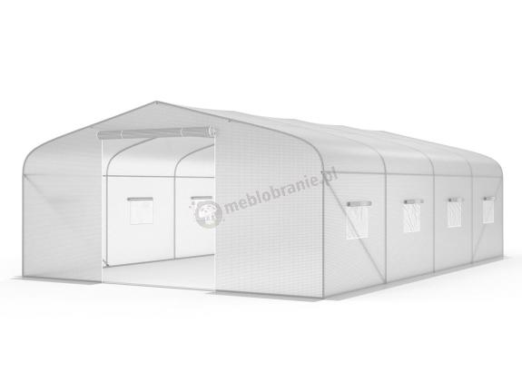 Tunel foliowy metalowy z podwójnymi drzwiami 4x6m Jasmin – biały