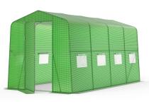 Tunel foliowy z metalowym stelażem 2x4m z drzwiami na zawiasach - Jasmin – zielony