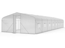 Foliak ogrodowy 4x12m Jasmin z drzwiami na zawiasach - biały