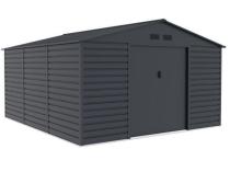 Duży domek narzędziowy do ogrodu z metalu Agger 340x386cm – Antracyt