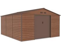 Blaszana szopa na narzędzia ogrodowe Agger 340x386cm – Wood
