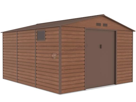 Blaszak drewnopodobny brązowy Dummer 341x386x229cm – Wood
