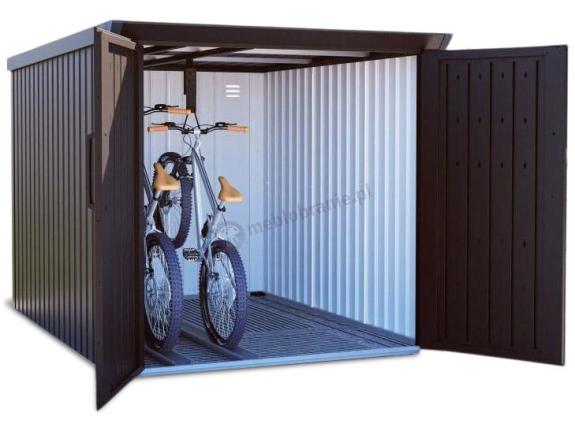 Metalowy schowek na 4 rowery Varsat 165x222x151 - Szary