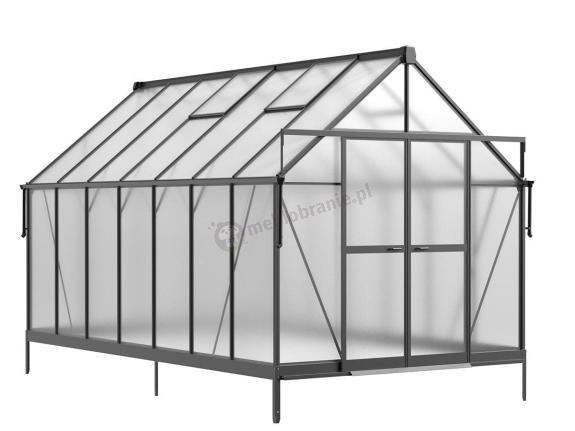 Szklarnia poliwęglanowa 6mm PLUS aluminiowy stelaż 244x428x240cm