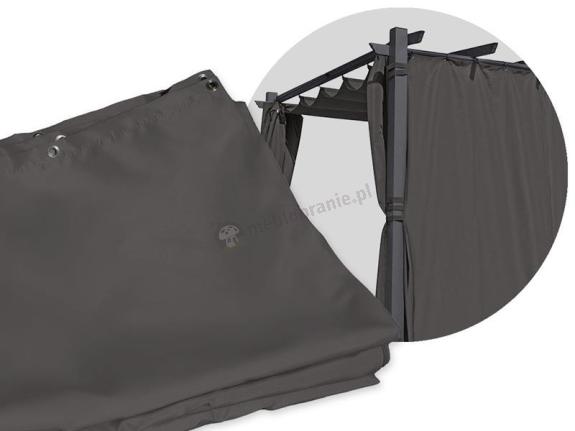Zestaw zasłon bocznych do pergoli Kirn 3x3 - Grey