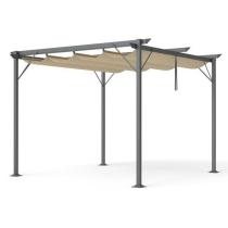 Pergola ogrodowa metalowa Niro 3x3 z materiałowym dachem - Cream