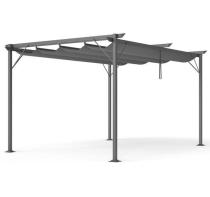 Nowoczesna antracytowa pergola tarasowa 3x4 - Niro Grey