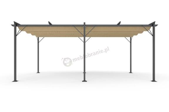 Duża pergola ogrodowa z materiałowym dachem Niro 3x5,5 - Cream