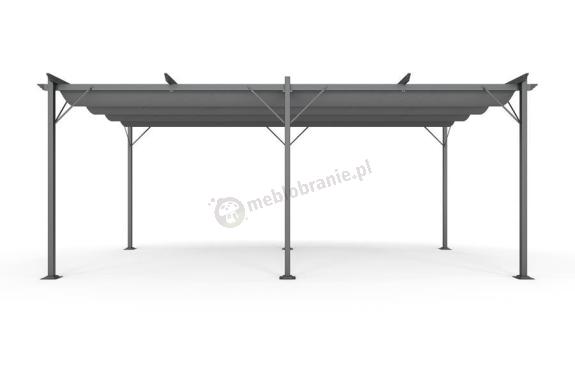Grafitowa pergola tarasowa 3x5,5 z materiałowym dachem - Niro Grey