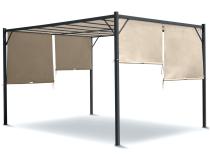 OUTLET - Pergola tarasowa metalowa z kremowymi zasłonami Simi 4x4 - Cream