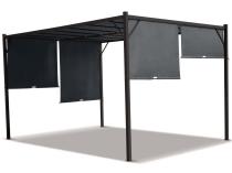 Pergola ogrodowa metalowa z szarymi zasłonami Simi 4x4 - Grey