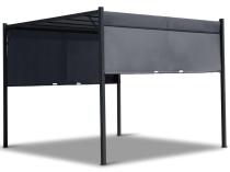Grafitowy pawilon ogrodowo tarasowy z roletowym dachem Horn 4x4 - Grey