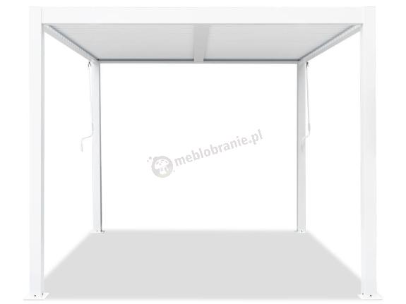 Biała pergola tarasowa 4x4 Lufel aluminium