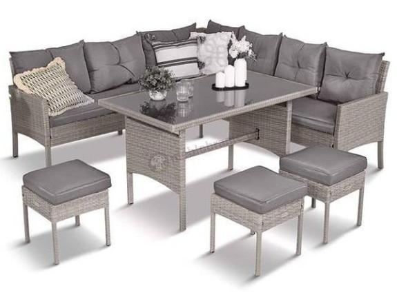 OUTLET - Szary narożnik technorattan Torino Corner XL Grey