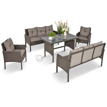 OUTLET - Zestaw mebli ogrodowych z technorattanu Torino Grande antracyt