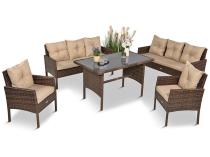 Brązowe meble technorattanowe na taras Torino Grande - Carmel