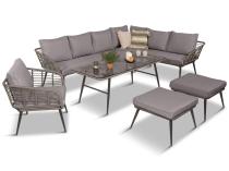 OUTLET - Narożnik ogrodowy z plecionką rope Torgiano Corner XL - Grey