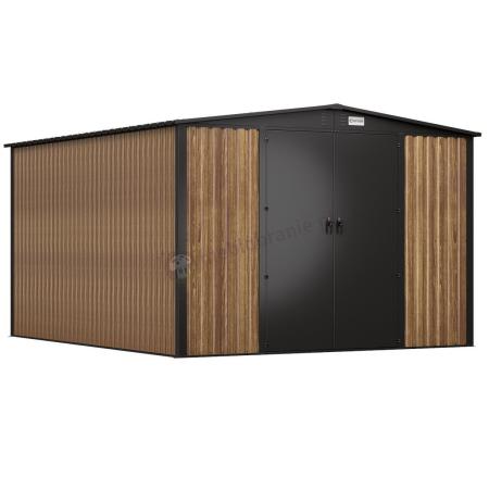 Metalowa szopa ogrodowa Hartt Plus 300x360x205cm drzwi na zawiasach - Wooden