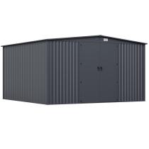 Metalowa szopa ogrodowa na narzędzia Hartt Plus 360x360x205cm - drzwi na zawiasach - Antracyt A16