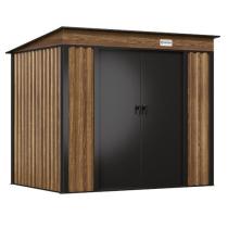 Metalowy domek na narzędzia Nittel 240x180x205 cm - imitacja drewna