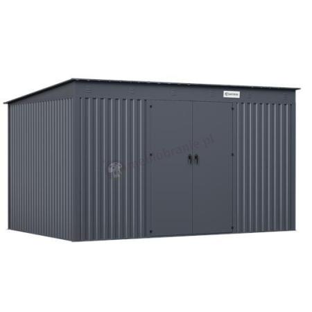 Duża szopa narzędziowa Nittel Plus z podwójnymi drzwiami 360x240 cm - Antracite A16