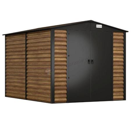 Wzmacniany domek narzędziowy metalowy Dettel Plus 240x300x205cm - drzwi na zawiasach - Wooden
