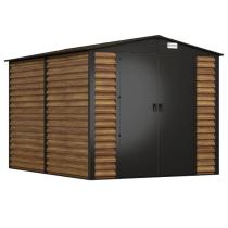 Wzmacniany domek narzędziowy metalowy Dettel Plus 240x300x205cm - drzwi na zawiasach - Wooden