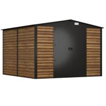 Szopa ogrodowa z grubszej blachy Dettel Plus 300x300x205cm - drzwi na zawiasach - Wooden