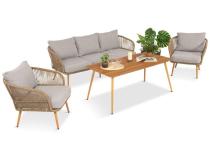 Komplet mebli wypoczynkowych na taras rope style Dona Light Grey