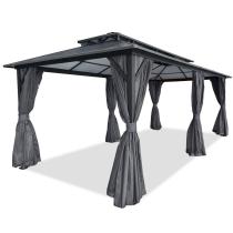 Aluminiowa altana ogrodowa 3x6 z dachem z poliwęglanu i zasłonami - Havero