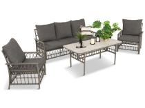 Nowoczesny zestaw mebli na taras Tebra z plecionką Antracite