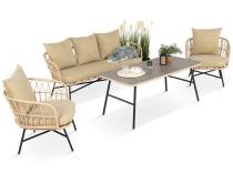 Zestaw mebli kawowych na taras Mirello rope style Beige