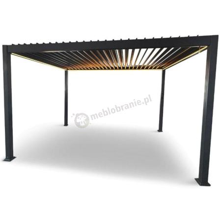 Wolnostojąca pergola na taras 3x4 z oświetleniem LED Nefir - Antracite