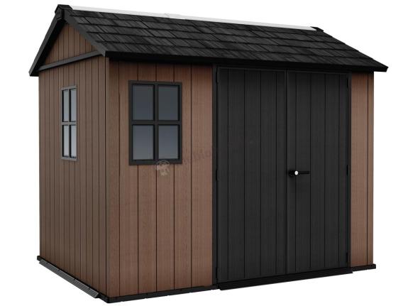 Brązowy domek ogrodowy Keter Newton Plus 975 (6,6m2)
