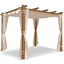 Zadaszenie na taras z zasłonami 3x3m Pergola Kirn 2.0 - Cream Wood