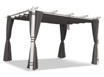 Biała Aluminiowa pergola z zasłonami na taras Kirn 3x4 - Grey White