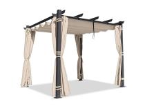 Aluminiowa pergola ogrodowa z zasłonami 4x4 Kirn 2.0 Beż