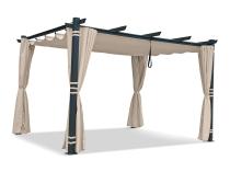 Aluminiowa pergola ogrodowa z zasłonami 4x4 Kirn Beż