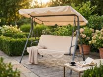 Beżowa huśtawka ogrodowa Bressa z metalowym stelażem - Cream