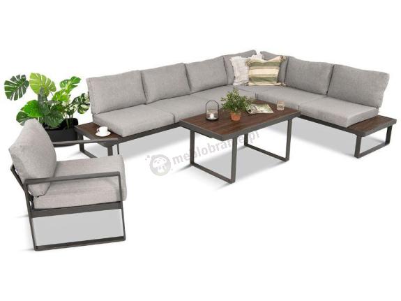 Modułowy narożnik ogrodowy 280x220cm z ławą i fotelem Panaon LG