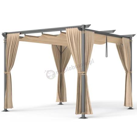 Pergola ogrodowa z zasłonami 3x3 Niro - Cream