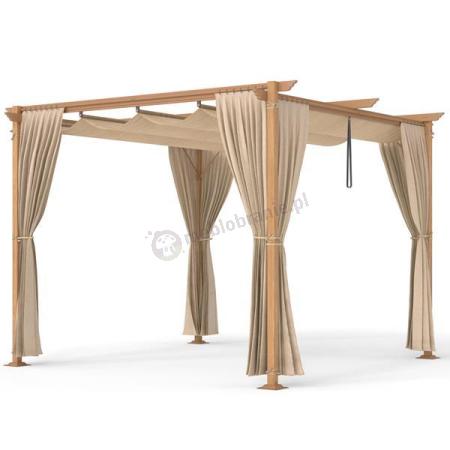 Pergola tarasowa 3x3 Niro z zasłonami - Cream Wood