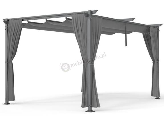 Pergola tarasowa z zasłonami bocznymi 3x4 Niro - Grey