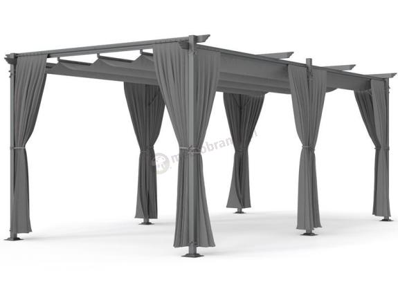 Pergola tarasowa wolnostojąca z zasłonami Niro 3x5,5 - Grey