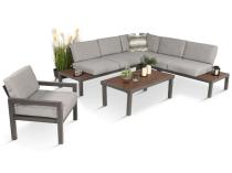 Aluminiowy narożnik modułowy z fotelem - Calamba Corner - Light Grey