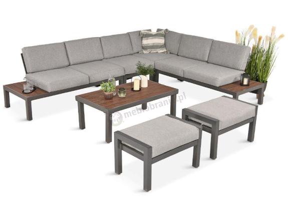 Duży narożnik modułowy na taras - Calamba Corner XL - Light Grey