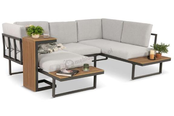 OUTLET - Zestaw mebli ogrodowych z modułowym narożnikiem Vernon XL - Grey