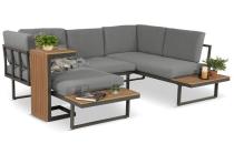 Grafitowy narożnik modułowy Vernon XL - aluminiowy stelaż